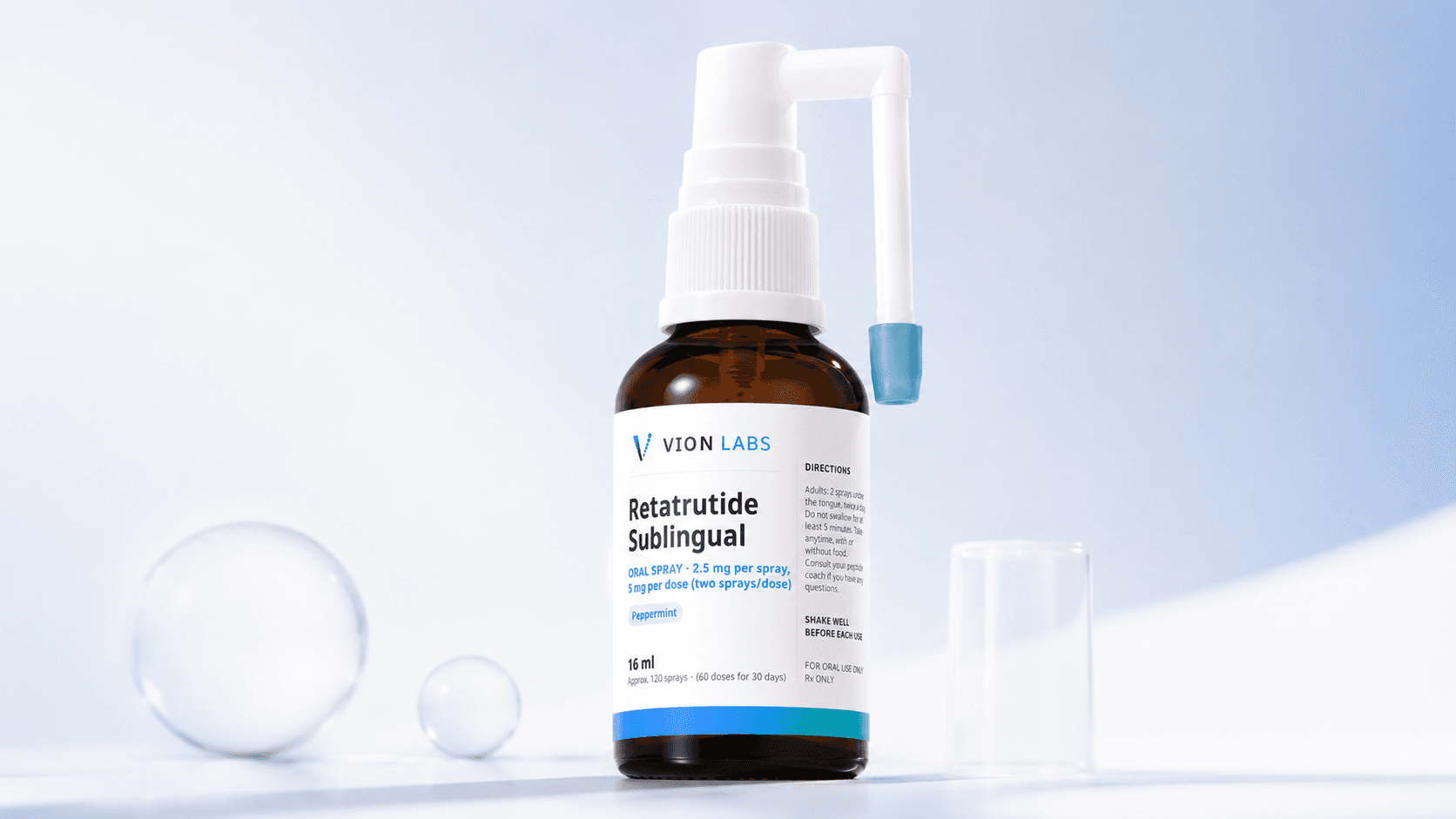 Retatrutide Sublingual bottle with product details